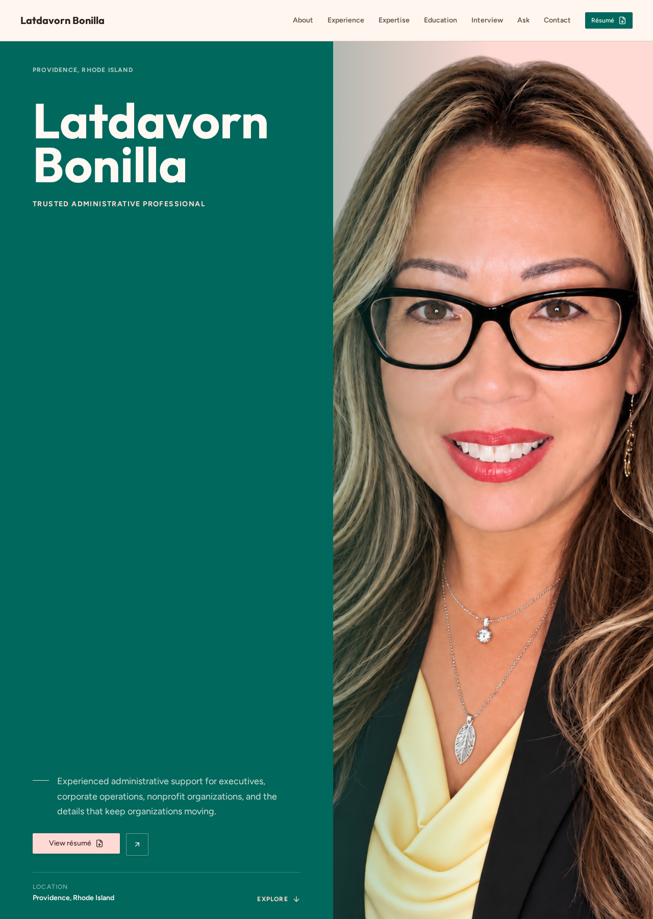 Homepage of Latdavorn Bonilla — Resume Website